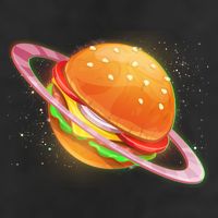 Funny Cosmic Galaxy Burger Planet Garment-Dyed Heavyweight T-Shirt