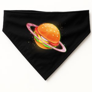 Funny Cosmic Galaxy Burger Planet USA-Made Doggie Bandana