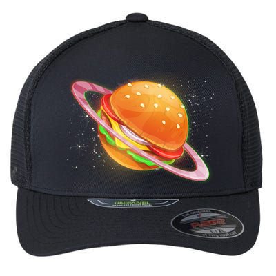 Funny Cosmic Galaxy Burger Planet Flexfit Unipanel Trucker Cap