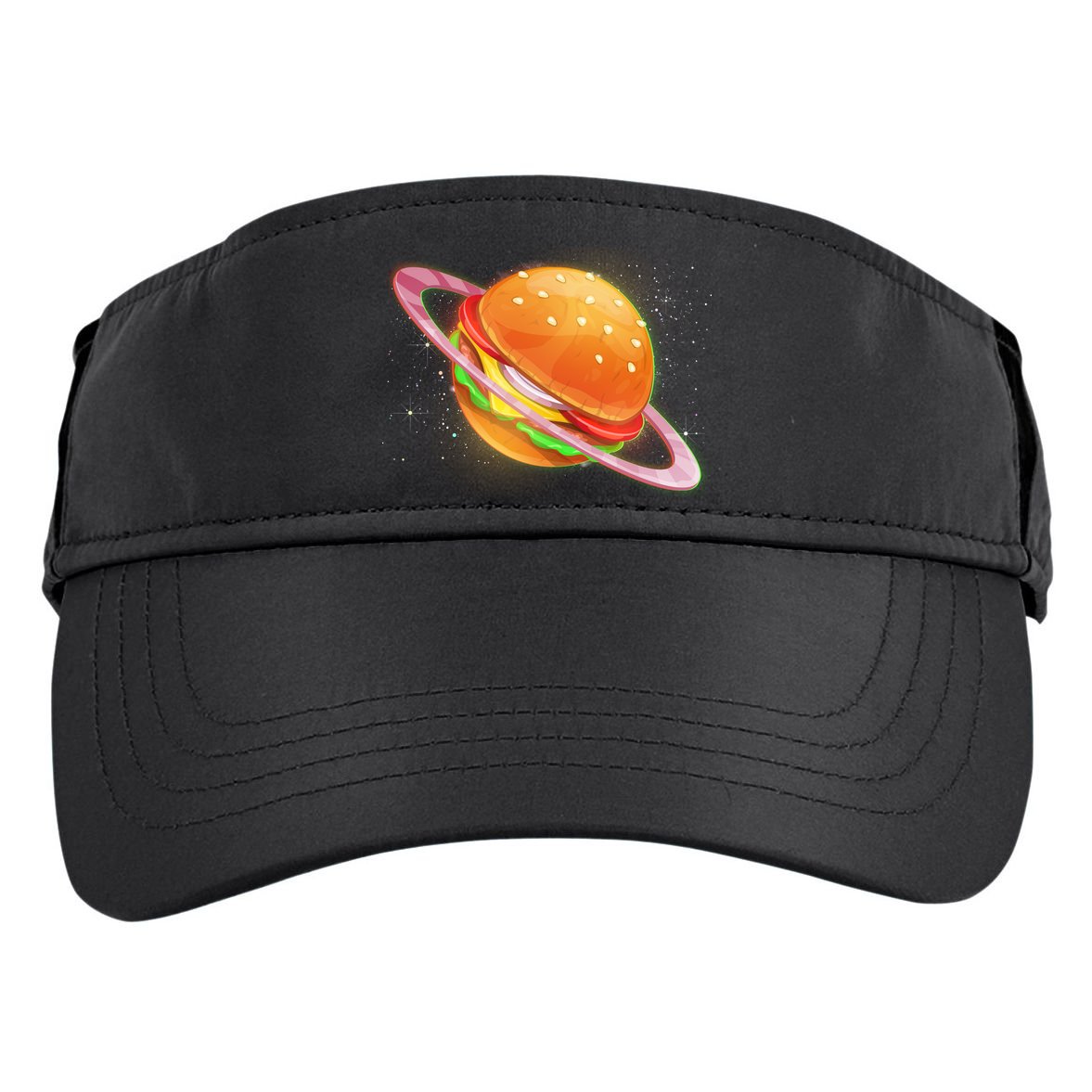 Funny Cosmic Galaxy Burger Planet Adult Drive Performance Visor