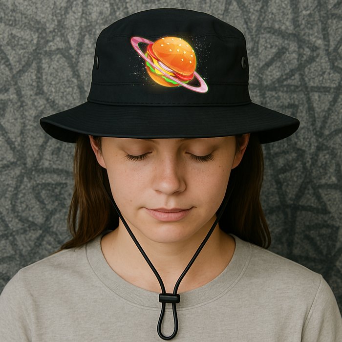 Funny Cosmic Galaxy Burger Planet Bucket Hat