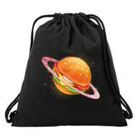 Funny Cosmic Galaxy Burger Planet Drawstring Bag