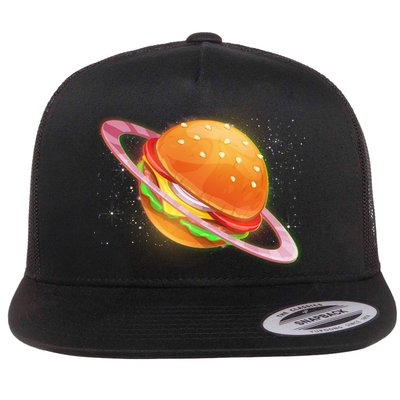 Funny Cosmic Galaxy Burger Planet Flatbill Hat