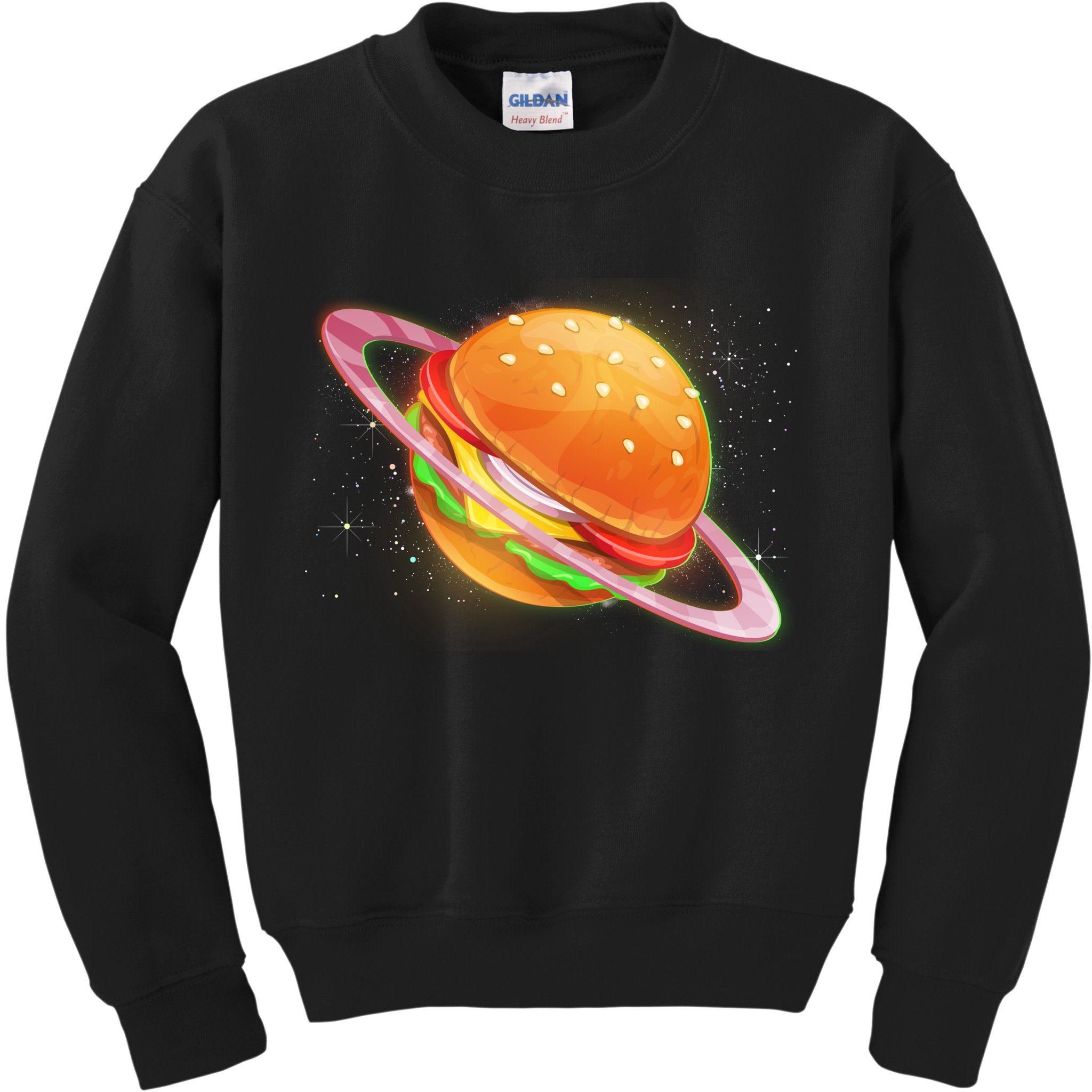 Funny Cosmic Galaxy Burger Planet Kids Sweatshirt