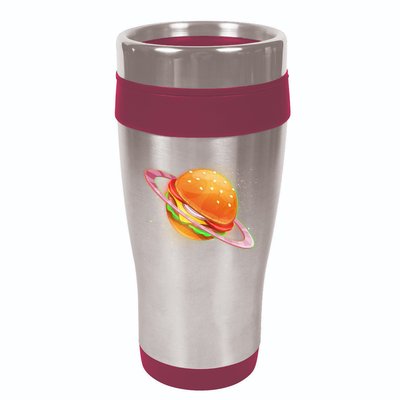 Funny Cosmic Galaxy Burger Planet 16oz Travel Tumbler