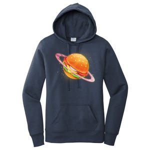 Funny Cosmic Galaxy Burger Planet Women's Pullover Hoodie