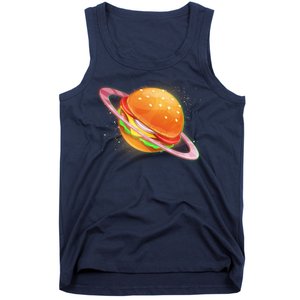 Funny Cosmic Galaxy Burger Planet Tank Top