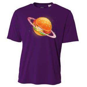 Funny Cosmic Galaxy Burger Planet Cooling Performance Crew T-Shirt