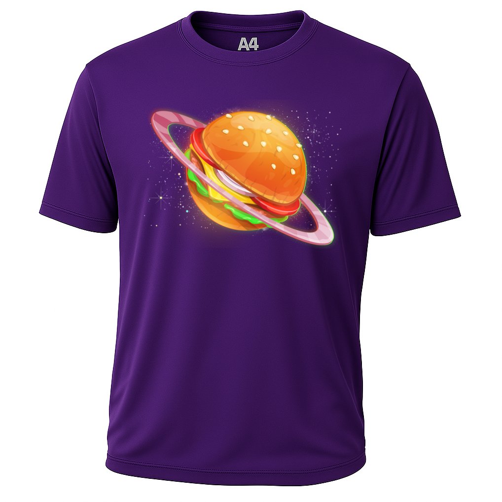 Funny Cosmic Galaxy Burger Planet Performance Shirt
