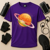 Funny Cosmic Galaxy Burger Planet Performance Shirt