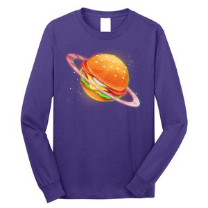 Funny Cosmic Galaxy Burger Planet Long Sleeve Shirt