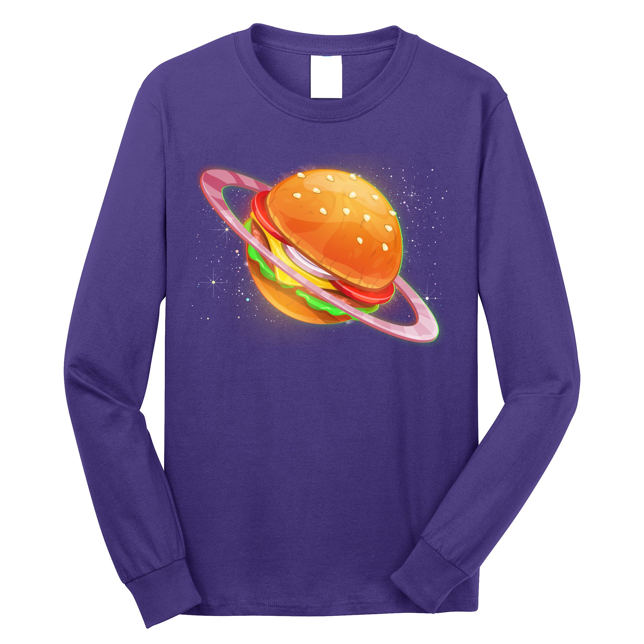 Funny Cosmic Galaxy Burger Planet Long Sleeve Shirt