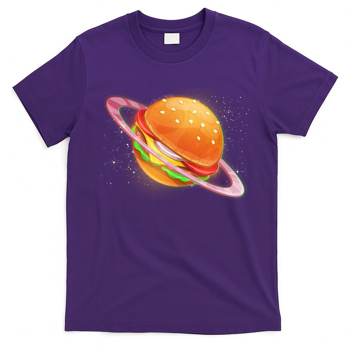 Funny Cosmic Galaxy Burger Planet T-Shirt
