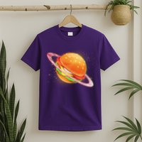 Funny Cosmic Galaxy Burger Planet T-Shirt