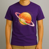 Funny Cosmic Galaxy Burger Planet T-Shirt