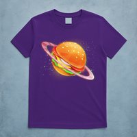 Funny Cosmic Galaxy Burger Planet T-Shirt