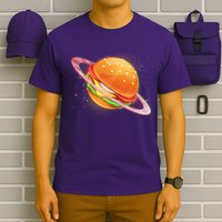 Funny Cosmic Galaxy Burger Planet T-Shirt