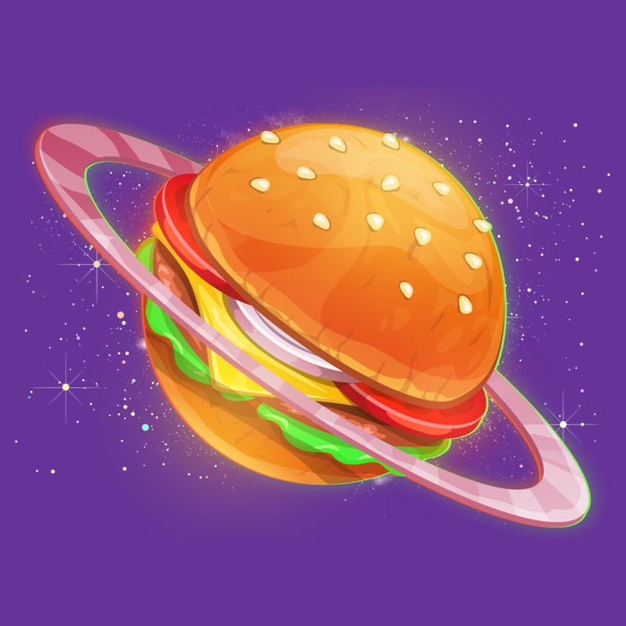 Funny Cosmic Galaxy Burger Planet T-Shirt