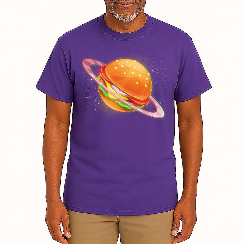 Funny Cosmic Galaxy Burger Planet Tall T-Shirt