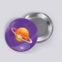 Funny Cosmic Galaxy Burger Planet Button