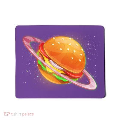 Funny Cosmic Galaxy Burger Planet Mousepad