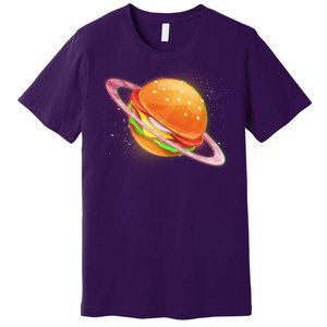 Funny Cosmic Galaxy Burger Planet Premium T-Shirt