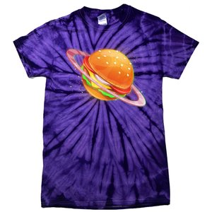 Funny Cosmic Galaxy Burger Planet Tie-Dye T-Shirt