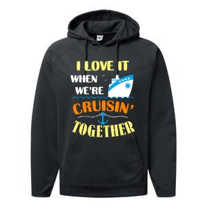 Family Cruise Group Cruise Humor Cruising Gifts Cute Cruises Performance Fleece Hoodie