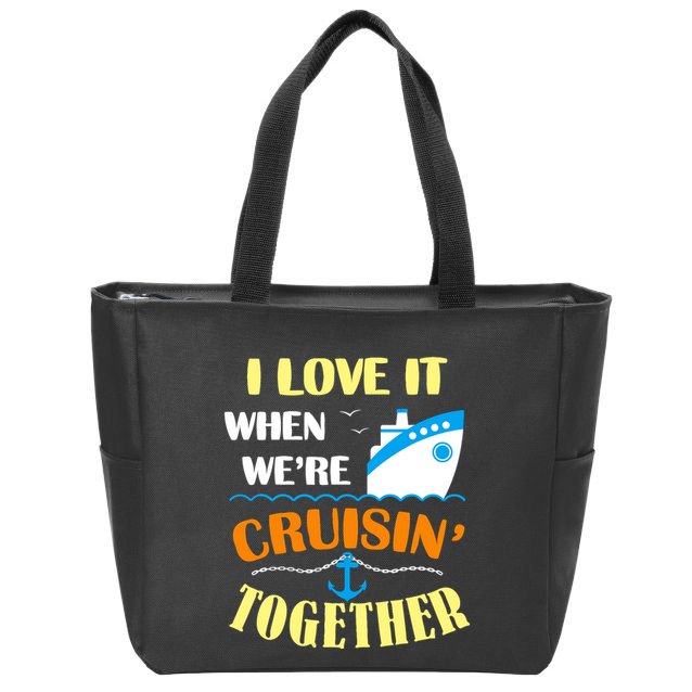 Family Cruise Group Cruise Humor Cruising Gifts Cute Cruises Zip Tote Bag