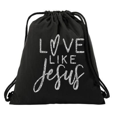 Forever Christian & Gear Cute Christian Love Like Jesus With Heart  Drawstring Bag