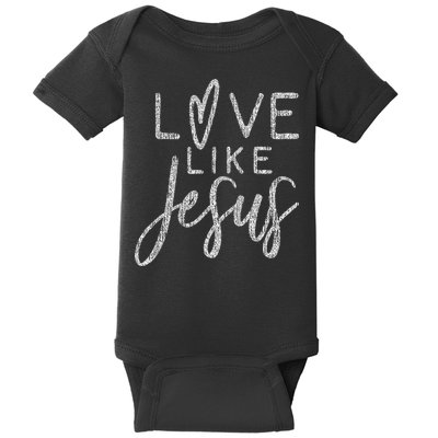 Forever Christian & Gear Cute Christian Love Like Jesus With Heart  Baby Bodysuit