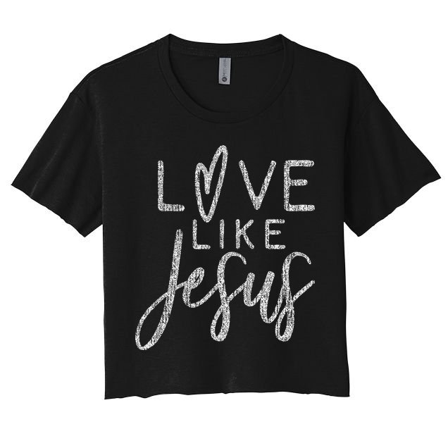 Forever Christian & Gear Cute Christian Love Like Jesus With Heart  Women's Crop Top Tee