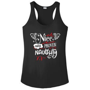 Funny Christmas Gift SantaS List Nice Until Proven Naughty Gift Ladies PosiCharge Competitor Racerback Tank