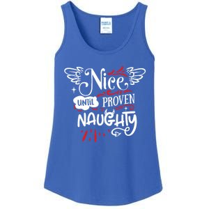 Funny Christmas Gift SantaS List Nice Until Proven Naughty Gift Ladies Essential Tank