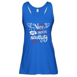 Funny Christmas Gift SantaS List Nice Until Proven Naughty Gift Ladies Essential Flowy Tank