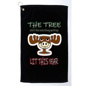 Funny Christmas Get Lit Platinum Collection Golf Towel