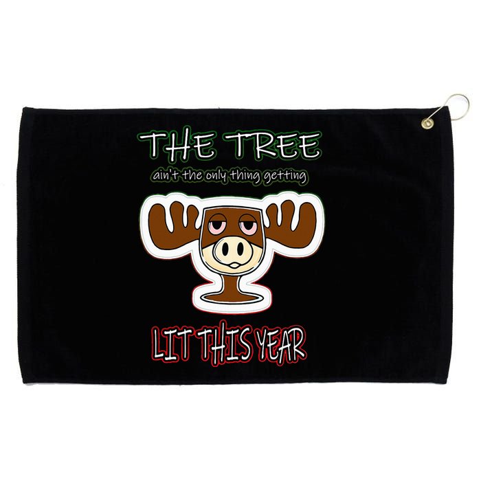 Funny Christmas Get Lit Grommeted Golf Towel