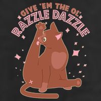 Funny Cat Give Em The Ol Razzle Dazzle 7 Panel Mesh Trucker Snapback Hat