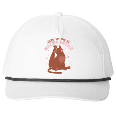 Funny Cat Give Em The Ol Razzle Dazzle Snapback Five-Panel Rope Hat