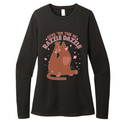 Funny Cat Give Em The Ol Razzle Dazzle Womens CVC Long Sleeve Shirt