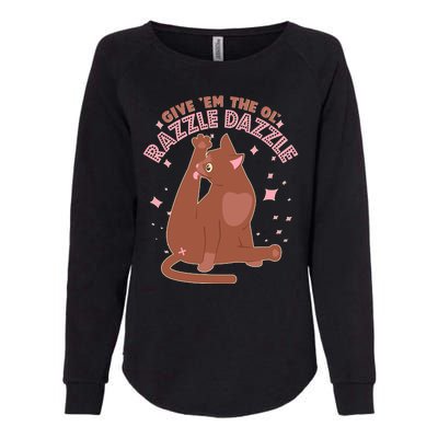 Funny Cat Give Em The Ol Razzle Dazzle Womens California Wash Sweatshirt