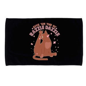 Funny Cat Give Em The Ol Razzle Dazzle Microfiber Hand Towel