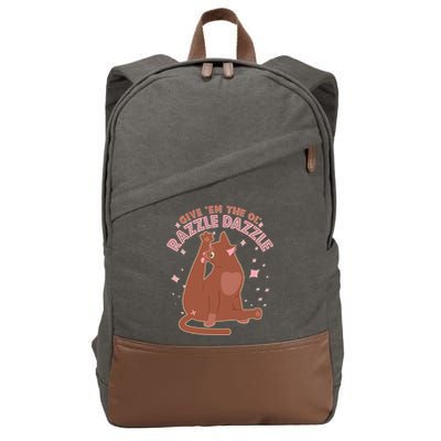 Funny Cat Give Em The Ol Razzle Dazzle Cotton Canvas Backpack