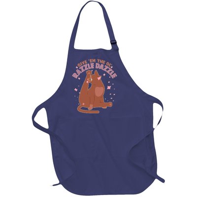 Funny Cat Give Em The Ol Razzle Dazzle Full-Length Apron With Pockets