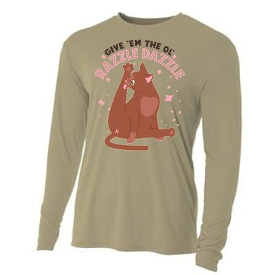 Funny Cat Give Em The Ol Razzle Dazzle Cooling Performance Long Sleeve Crew