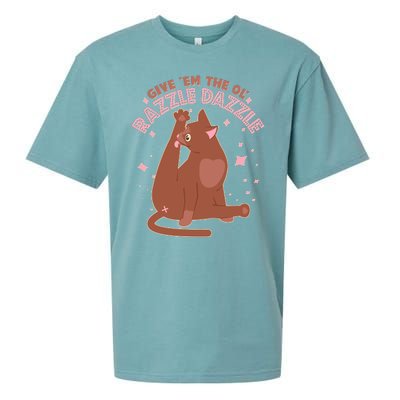 Funny Cat Give Em The Ol Razzle Dazzle Sueded Cloud Jersey T-Shirt