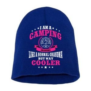 Funny Camping Grandma Saying Summer Camp Gift Short Acrylic Beanie