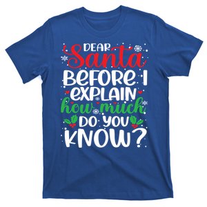 Funny Christmas Gift Adults Dear Santa I Can Explain Meaningful Gift T-Shirt