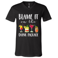 Funny Cruise Gifts Blame It On The Drink Package V-Neck T-Shirt