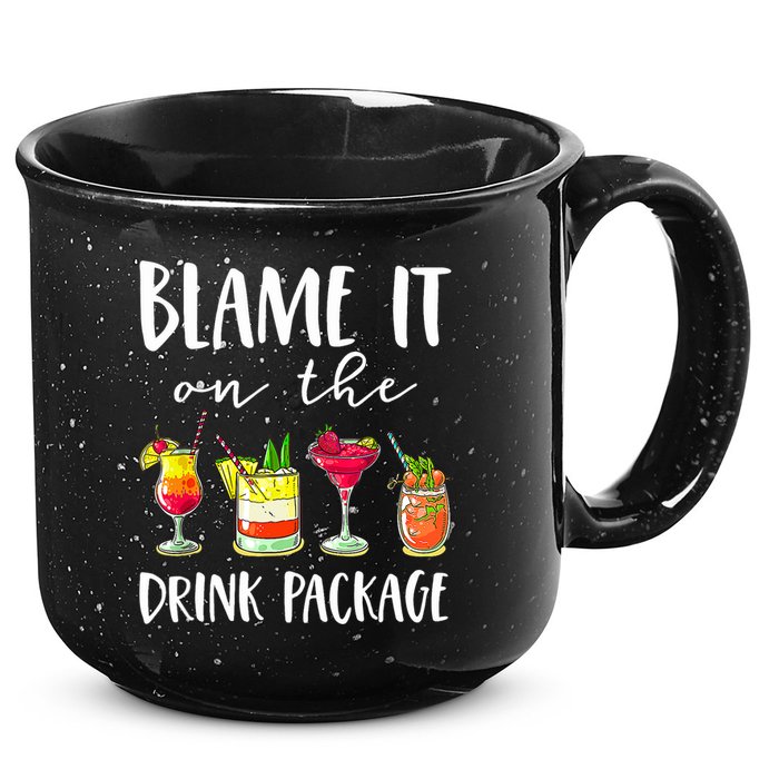 Funny Cruise Gifts Blame It On The Drink Package 15oz Campfire Ceramic Mug